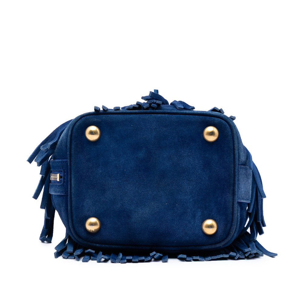Pre-Loved Saint Laurent Small Suede Emmanuelle Fringe Bucket Bag - Picture 3 of 5